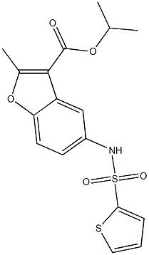 isopropyl 2-methyl-5-[(2-thienylsulfonyl)amino]-1-benzofuran-3-carboxylate 구조식 이미지