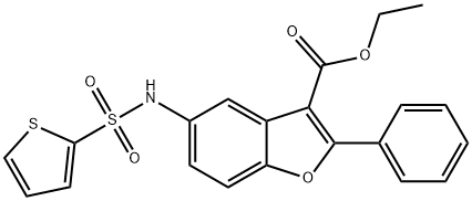 ethyl 2-phenyl-5-[(2-thienylsulfonyl)amino]-1-benzofuran-3-carboxylate Structure