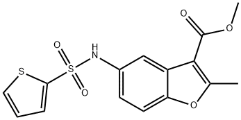 methyl 2-methyl-5-[(2-thienylsulfonyl)amino]-1-benzofuran-3-carboxylate Structure
