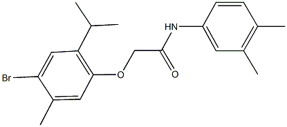 2-(4-bromo-2-isopropyl-5-methylphenoxy)-N-(3,4-dimethylphenyl)acetamide 구조식 이미지