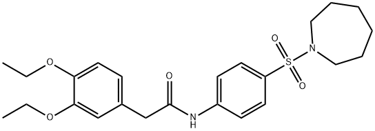 N-[4-(azepan-1-ylsulfonyl)phenyl]-2-(3,4-diethoxyphenyl)acetamide 구조식 이미지