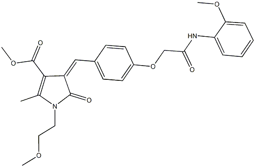 methyl 4-{4-[2-(2-methoxyanilino)-2-oxoethoxy]benzylidene}-1-(2-methoxyethyl)-2-methyl-5-oxo-4,5-dihydro-1H-pyrrole-3-carboxylate Structure