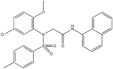 2-{5-chloro-2-methoxy[(4-methylphenyl)sulfonyl]anilino}-N-(1-naphthyl)acetamide 구조식 이미지