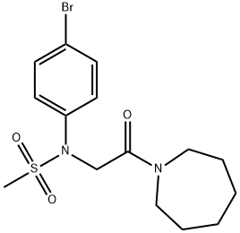 N-(2-azepan-1-yl-2-oxoethyl)-N-(4-bromophenyl)methanesulfonamide 구조식 이미지