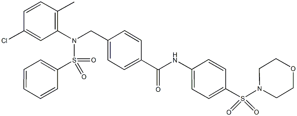 4-{[5-chloro-2-methyl(phenylsulfonyl)anilino]methyl}-N-[4-(morpholin-4-ylsulfonyl)phenyl]benzamide Structure