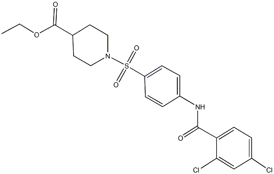 ethyl 1-({4-[(2,4-dichlorobenzoyl)amino]phenyl}sulfonyl)piperidine-4-carboxylate 구조식 이미지