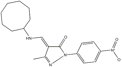 4-[(cyclooctylamino)methylene]-2-{4-nitrophenyl}-5-methyl-2,4-dihydro-3H-pyrazol-3-one Structure