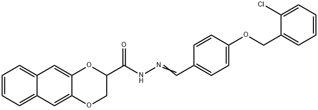 N'-{4-[(2-chlorobenzyl)oxy]benzylidene}-2,3-dihydronaphtho[2,3-b][1,4]dioxine-2-carbohydrazide 구조식 이미지