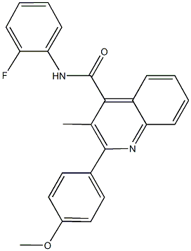 N-(2-fluorophenyl)-2-(4-methoxyphenyl)-3-methyl-4-quinolinecarboxamide 구조식 이미지