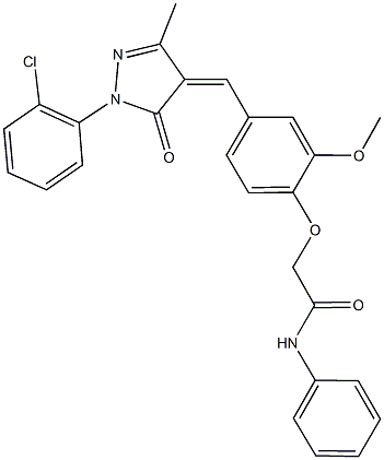 2-(4-{[1-(2-chlorophenyl)-3-methyl-5-oxo-1,5-dihydro-4H-pyrazol-4-ylidene]methyl}-2-methoxyphenoxy)-N-phenylacetamide Structure