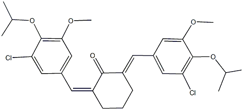 2,6-bis(3-chloro-4-isopropoxy-5-methoxybenzylidene)cyclohexanone Structure