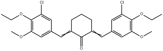 2,6-bis(3-chloro-4-ethoxy-5-methoxybenzylidene)cyclohexanone Structure