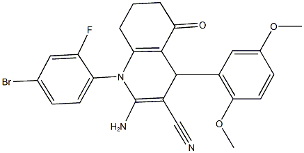 2-amino-1-(4-bromo-2-fluorophenyl)-4-(2,5-dimethoxyphenyl)-5-oxo-1,4,5,6,7,8-hexahydro-3-quinolinecarbonitrile 구조식 이미지