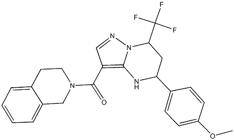 2-{[5-(4-methoxyphenyl)-7-(trifluoromethyl)-4,5,6,7-tetrahydropyrazolo[1,5-a]pyrimidin-3-yl]carbonyl}-1,2,3,4-tetrahydroisoquinoline 구조식 이미지