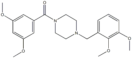 1-(3,5-dimethoxybenzoyl)-4-(2,3-dimethoxybenzyl)piperazine Structure
