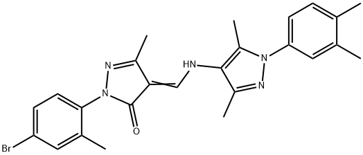 2-(4-bromo-2-methylphenyl)-4-({[1-(3,4-dimethylphenyl)-3,5-dimethyl-1H-pyrazol-4-yl]amino}methylene)-5-methyl-2,4-dihydro-3H-pyrazol-3-one Structure