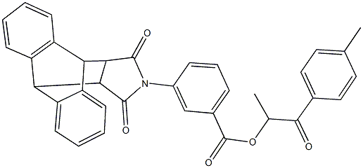 1-methyl-2-(4-methylphenyl)-2-oxoethyl 3-(16,18-dioxo-17-azapentacyclo[6.6.5.0~2,7~.0~9,14~.0~15,19~]nonadeca-2,4,6,9,11,13-hexaen-17-yl)benzoate Structure