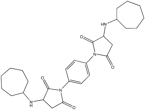 3-(cycloheptylamino)-1-{4-[3-(cycloheptylamino)-2,5-dioxopyrrolidin-1-yl]phenyl}pyrrolidine-2,5-dione 구조식 이미지