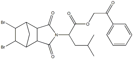 2-oxo-2-phenylethyl 2-(8,9-dibromo-3,5-dioxo-4-azatricyclo[5.2.1.0~2,6~]dec-4-yl)-4-methylpentanoate 구조식 이미지