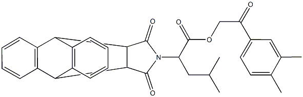 2-(3,4-dimethylphenyl)-2-oxoethyl 2-(16,18-dioxo-17-azapentacyclo[6.6.5.0~2,7~.0~9,14~.0~15,19~]nonadeca-2,4,6,9,11,13-hexaen-17-yl)-4-methylpentanoate Structure