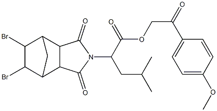 2-(4-methoxyphenyl)-2-oxoethyl 2-(8,9-dibromo-3,5-dioxo-4-azatricyclo[5.2.1.0~2,6~]dec-4-yl)-4-methylpentanoate 구조식 이미지