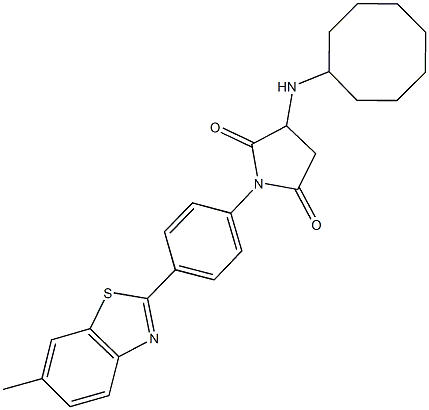 3-(cyclooctylamino)-1-[4-(6-methyl-1,3-benzothiazol-2-yl)phenyl]-2,5-pyrrolidinedione 구조식 이미지