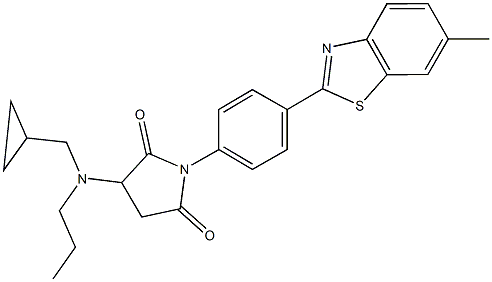 3-[(cyclopropylmethyl)(propyl)amino]-1-[4-(6-methyl-1,3-benzothiazol-2-yl)phenyl]pyrrolidine-2,5-dione 구조식 이미지