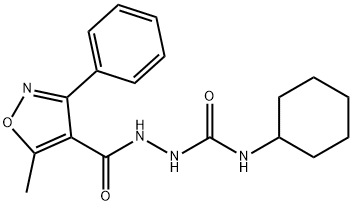 N-cyclohexyl-2-[(5-methyl-3-phenylisoxazol-4-yl)carbonyl]hydrazinecarboxamide 구조식 이미지