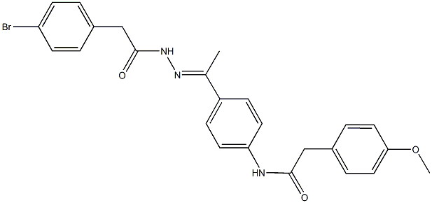 N-(4-{N-[(4-bromophenyl)acetyl]ethanehydrazonoyl}phenyl)-2-(4-methoxyphenyl)acetamide 구조식 이미지