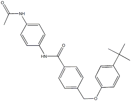 N-[4-(acetylamino)phenyl]-4-[(4-tert-butylphenoxy)methyl]benzamide 구조식 이미지