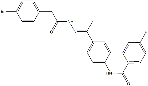 N-(4-{N-[(4-bromophenyl)acetyl]ethanehydrazonoyl}phenyl)-4-fluorobenzamide Structure