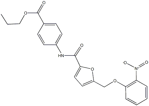 propyl 4-{[5-({2-nitrophenoxy}methyl)-2-furoyl]amino}benzoate 구조식 이미지