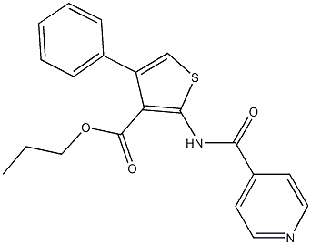 propyl 2-(isonicotinoylamino)-4-phenylthiophene-3-carboxylate 구조식 이미지