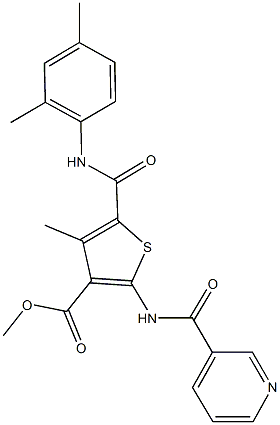 methyl 5-[(2,4-dimethylanilino)carbonyl]-4-methyl-2-[(3-pyridinylcarbonyl)amino]-3-thiophenecarboxylate Structure