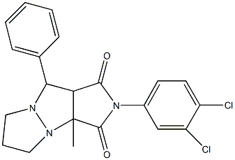 2-(3,4-dichlorophenyl)-3a-methyl-9-phenyltetrahydro-5H-pyrazolo[1,2-a]pyrrolo[3,4-c]pyrazole-1,3(2H,3aH)-dione 구조식 이미지