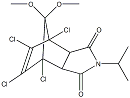 1,7,8,9-tetrachloro-4-isopropyl-10,10-dimethoxy-4-azatricyclo[5.2.1.0~2,6~]dec-8-ene-3,5-dione Structure