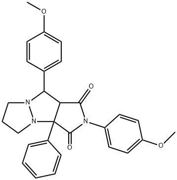 2,9-bis(4-methoxyphenyl)-3a-phenyltetrahydro-5H-pyrazolo[1,2-a]pyrrolo[3,4-c]pyrazole-1,3(2H,3aH)-dione Structure