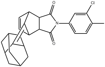 4-(3-chloro-4-methylphenyl)-10-tricyclo[3.3.1.1~3,7~]dec-2-ylidene-4-azatricyclo[5.2.1.0~2,6~]dec-8-ene-3,5-dione Structure
