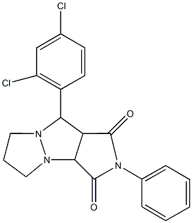 9-(2,4-dichlorophenyl)-2-phenyltetrahydro-5H-pyrazolo[1,2-a]pyrrolo[3,4-c]pyrazole-1,3(2H,3aH)-dione Structure