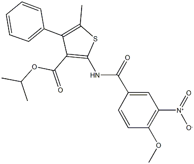 isopropyl 2-({3-nitro-4-methoxybenzoyl}amino)-5-methyl-4-phenyl-3-thiophenecarboxylate Structure