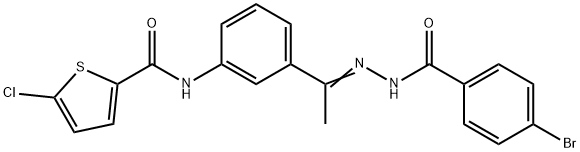 N-{3-[N-(4-bromobenzoyl)ethanehydrazonoyl]phenyl}-5-chloro-2-thiophenecarboxamide Structure