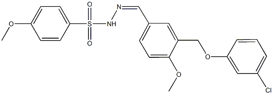 N'-{3-[(3-chlorophenoxy)methyl]-4-methoxybenzylidene}-4-methoxybenzenesulfonohydrazide Structure