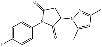 3-(3,5-dimethyl-1H-pyrazol-1-yl)-1-(4-fluorophenyl)-2,5-pyrrolidinedione 구조식 이미지