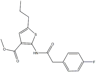 methyl 2-{[(4-fluorophenyl)acetyl]amino}-5-propyl-3-thiophenecarboxylate Structure