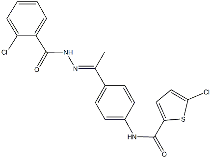 5-chloro-N-{4-[N-(2-chlorobenzoyl)ethanehydrazonoyl]phenyl}-2-thiophenecarboxamide Structure