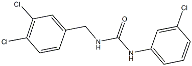 N-(3-chlorophenyl)-N'-(3,4-dichlorobenzyl)urea 구조식 이미지