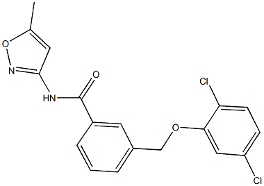 3-[(2,5-dichlorophenoxy)methyl]-N-(5-methyl-3-isoxazolyl)benzamide 구조식 이미지