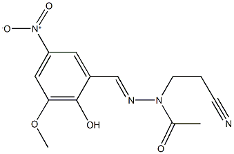 N-(2-cyanoethyl)-N'-{2-hydroxy-5-nitro-3-methoxybenzylidene}acetohydrazide Structure