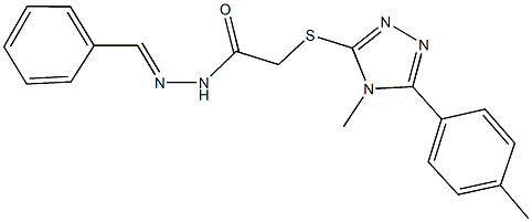 N'-benzylidene-2-{[4-methyl-5-(4-methylphenyl)-4H-1,2,4-triazol-3-yl]sulfanyl}acetohydrazide 구조식 이미지