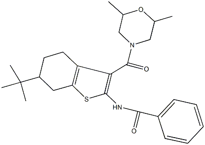 N-{6-tert-butyl-3-[(2,6-dimethyl-4-morpholinyl)carbonyl]-4,5,6,7-tetrahydro-1-benzothien-2-yl}benzamide Structure